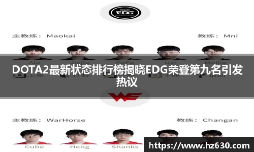 DOTA2最新状态排行榜揭晓EDG荣登第九名引发热议
